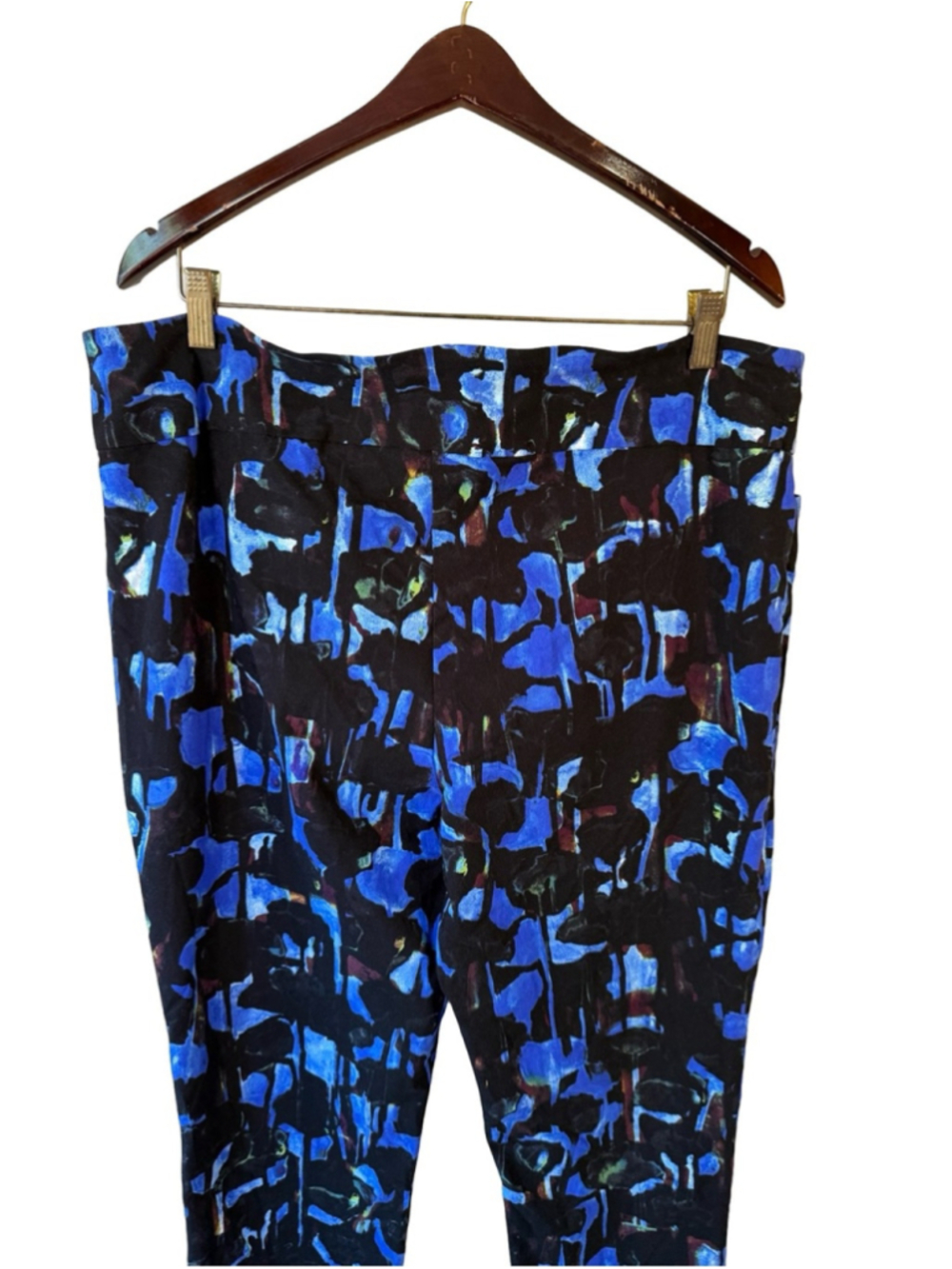 Joseph Ribkoff Black & Blue Abstract Ankle Pants Size 20 Stretch Capsule - Picture 11 of 12